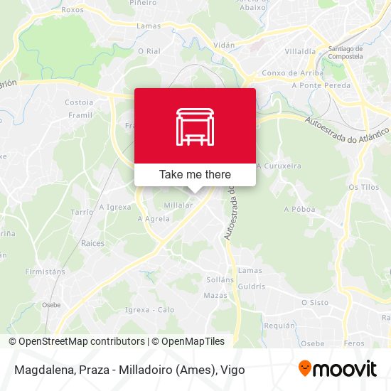 Magdalena, Praza - Milladoiro (Ames) map