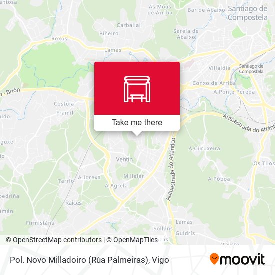 Pol. Novo Milladoiro (Rúa Palmeiras) map