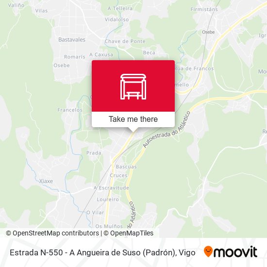 Estrada N-550 - A Angueira de Suso (Padrón) map