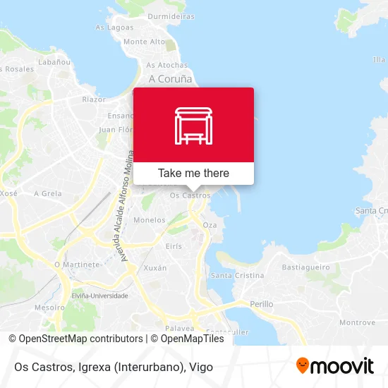 Os Castros, Igrexa (Interurbano) map