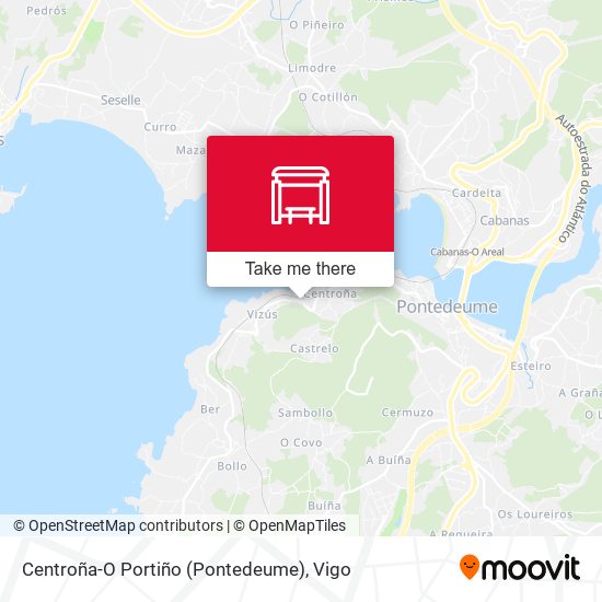 Centroña-O Portiño (Pontedeume) map