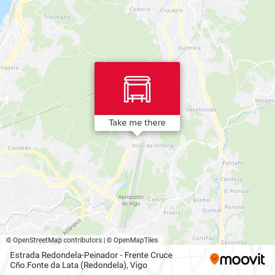 Estrada Redondela-Peinador - Frente Cruce Cño.Fonte da Lata map