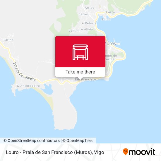 Louro - Praia de San Francisco (Muros) map