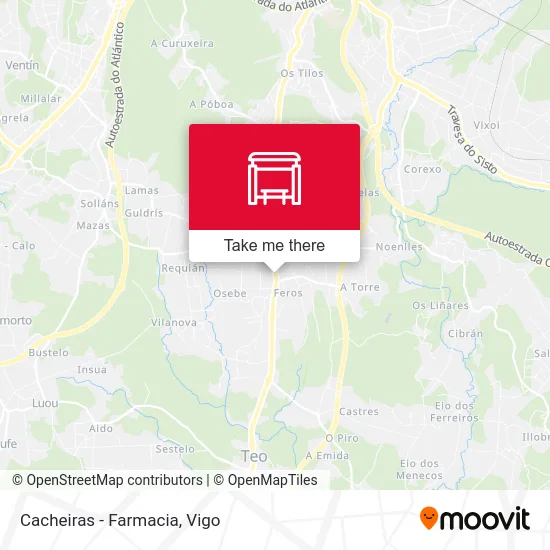 Cacheiras - Farmacia map