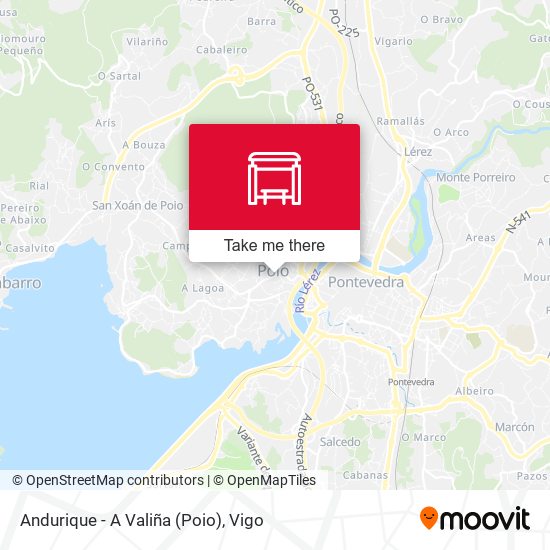 Andurique - A Valiña (Poio) map