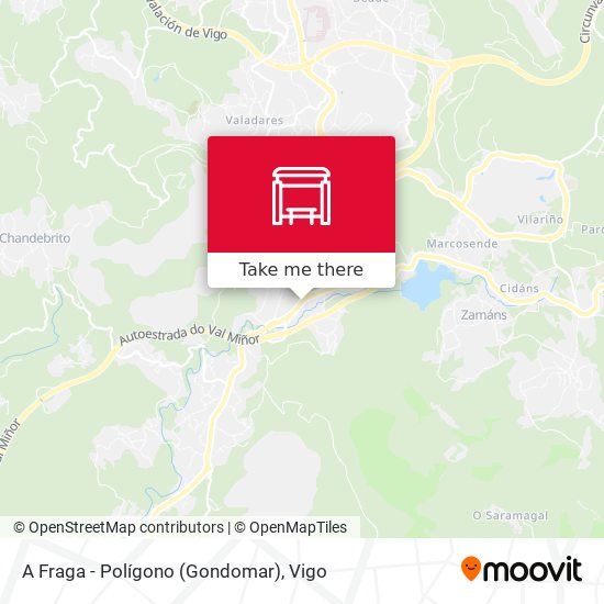 A Fraga - Polígono (Gondomar) map