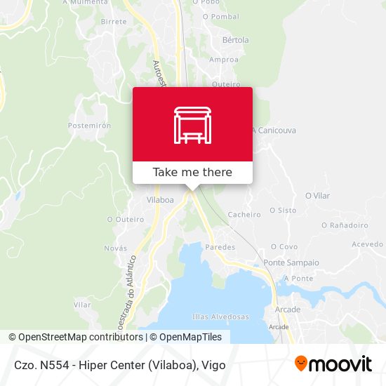 Czo. N554 - Hiper Center (Vilaboa) map