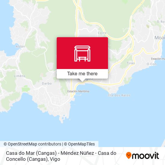 mapa Casa do Mar (Cangas) - Méndez Núñez - Casa do Concello (Cangas)