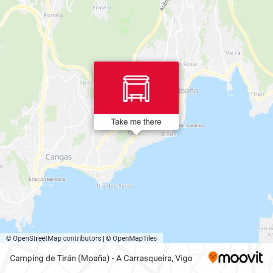 Camping de Tirán (Moaña) - A Carrasqueira map