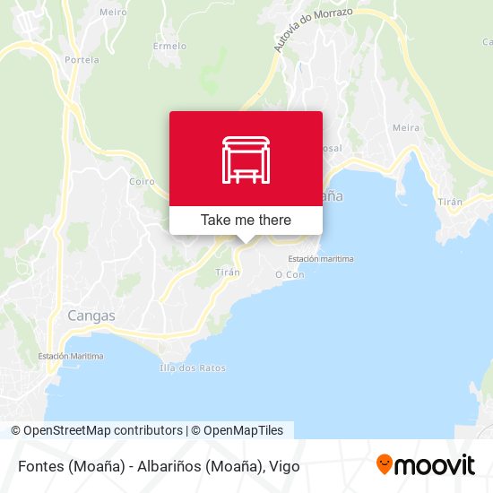 Fontes (Moaña) - Albariños (Moaña) map
