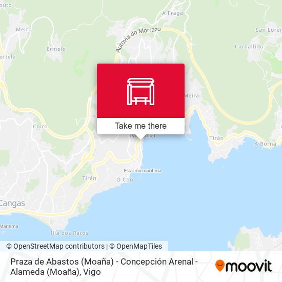 Praza de Abastos (Moaña) - Concepción Arenal - Alameda (Moaña) map