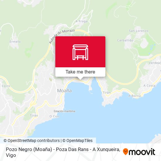 Pozo Negro (Moaña) - Poza Das Rans - A Xunqueira map