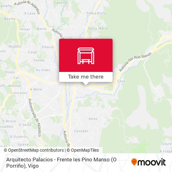 Arquitecto Palacios - Frente Ies Pino Manso (O Porriño) map
