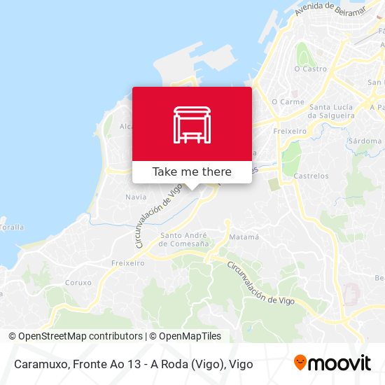Caramuxo, Fronte Ao 13 - A Roda (Vigo) map