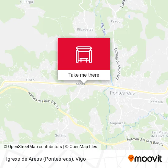 Igrexa de Areas (Ponteareas) map