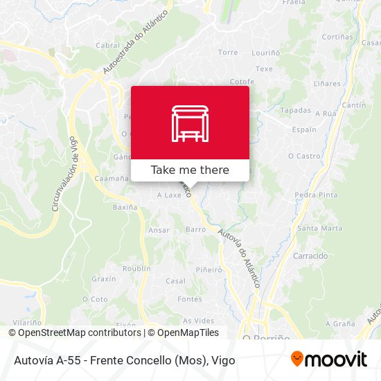 Autovía A-55 - Frente Concello (Mos) map