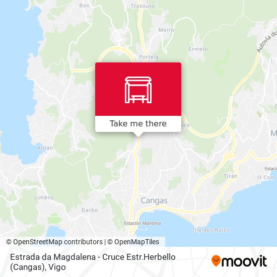 Estrada da Magdalena - Cruce Estr.Herbello (Cangas) map