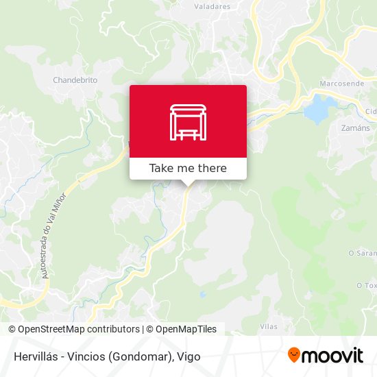 mapa Hervillás - Vincios (Gondomar)