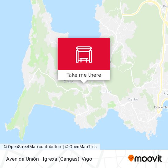 Avenida Unión - Igrexa (Cangas) map