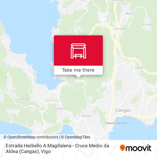 Estrada Herbello A Magdalena - Cruce Medio da Aldea (Cangas) map