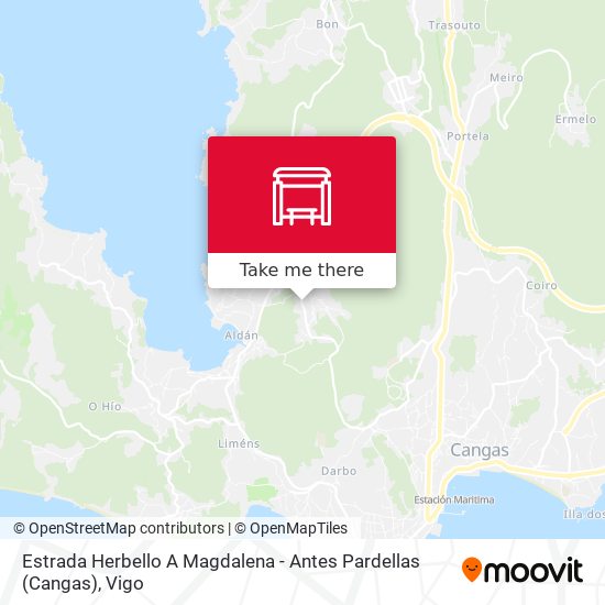 Estrada Herbello A Magdalena - Antes Pardellas (Cangas) map