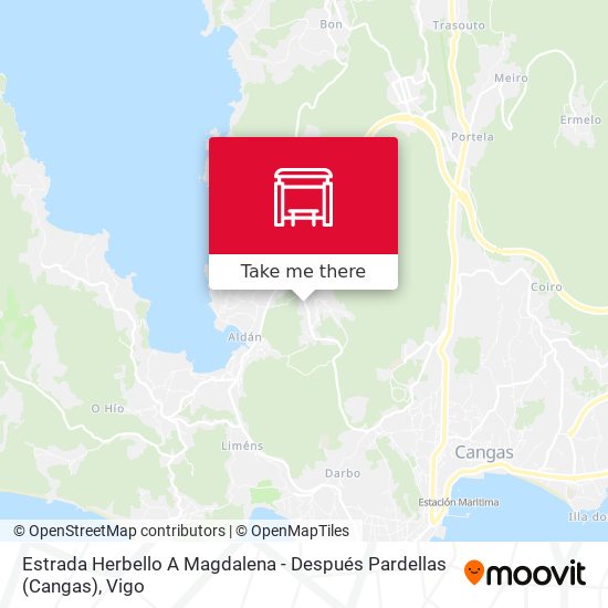 Estrada Herbello A Magdalena - Después Pardellas (Cangas) map