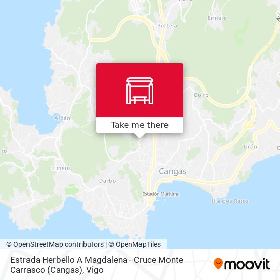 Estrada Herbello A Magdalena - Cruce Monte Carrasco (Cangas) map