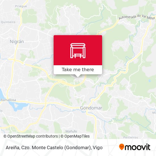 mapa Areíña, Czo. Monte Castelo (Gondomar)