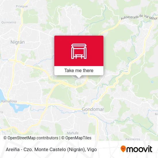 mapa Areíña - Czo. Monte Castelo (Nigrán)