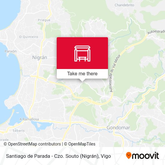 Santiago de Parada - Czo. Souto (Nigrán) map