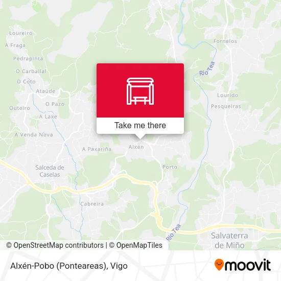 Alxén-Pobo (Ponteareas) map