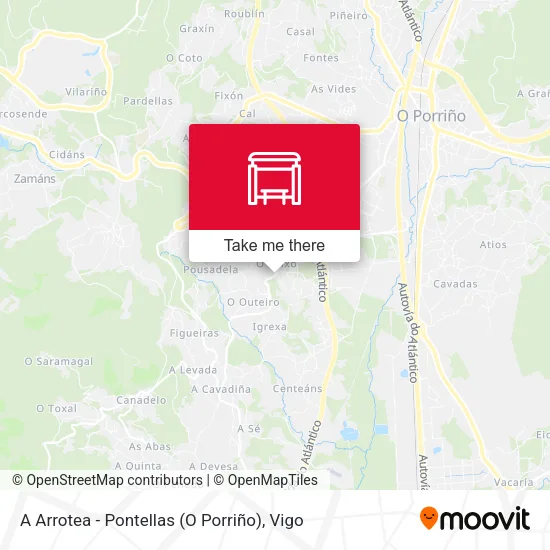 A Arrotea - Pontellas (O Porriño) map