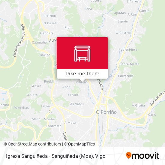 Igrexa Sanguiñeda - Sanguiñeda (Mos) map