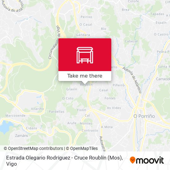 Estrada Olegario Rodríguez - Cruce Roublín (Mos) map