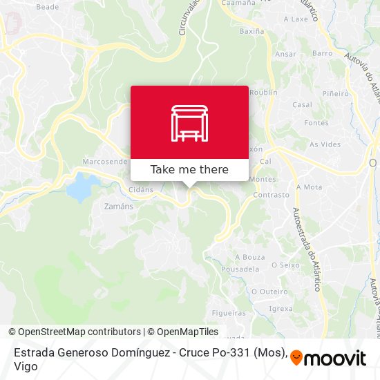 mapa Estrada Generoso Domínguez - Cruce Po-331 (Mos)