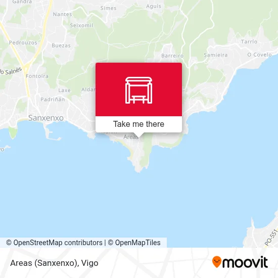 Areas (Sanxenxo) map