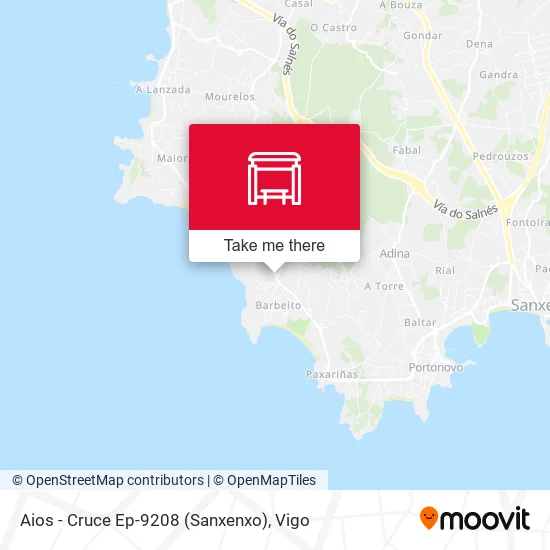 mapa Aios - Cruce Ep-9208 (Sanxenxo)