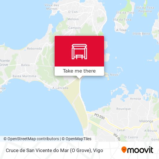 mapa Cruce de San Vicente do Mar (O Grove)