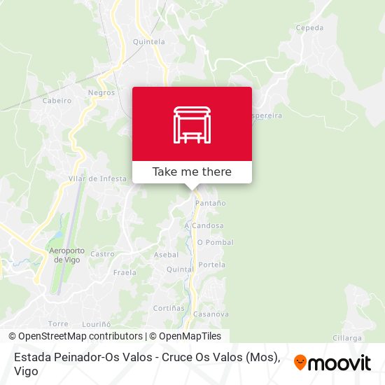 Estada Peinador-Os Valos - Cruce Os Valos (Mos) map