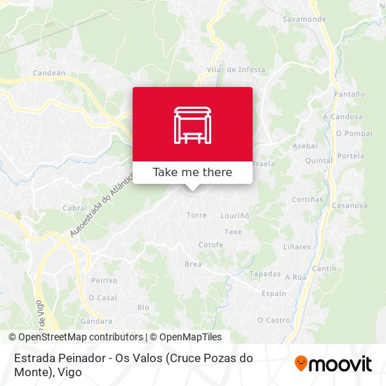 Estrada Peinador - Os Valos (Cruce Pozas do Monte) map