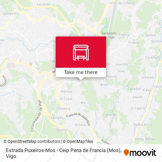 Estrada Puxeiros-Mos - Ceip Pena de Francia map