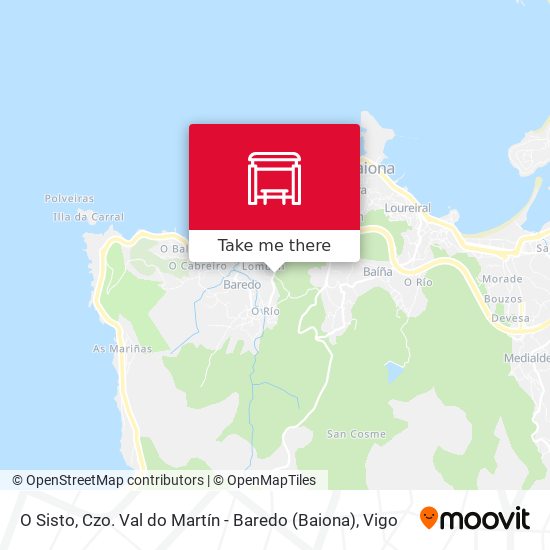 O Sisto, Czo. Val do Martín - Baredo (Baiona) map