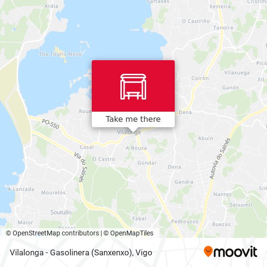 mapa Vilalonga - Gasolinera (Sanxenxo)