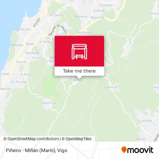 Piñeiro - Miñán (Marín) map