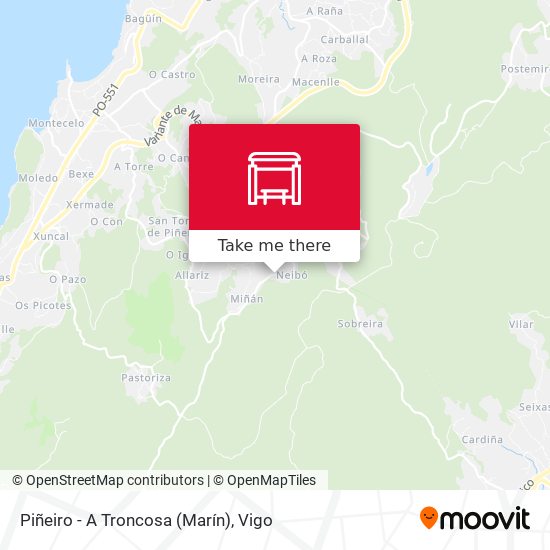 Piñeiro - A Troncosa (Marín) map