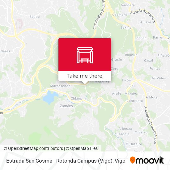Estrada San Cosme - Rotonda Campus (Vigo) map