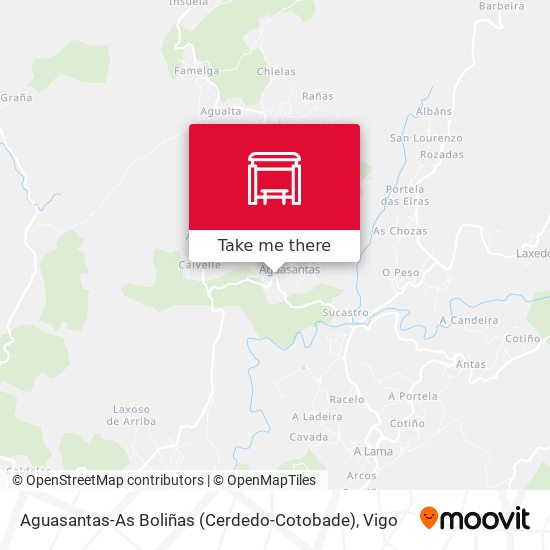 mapa Aguasantas-As Boliñas (Cerdedo-Cotobade)