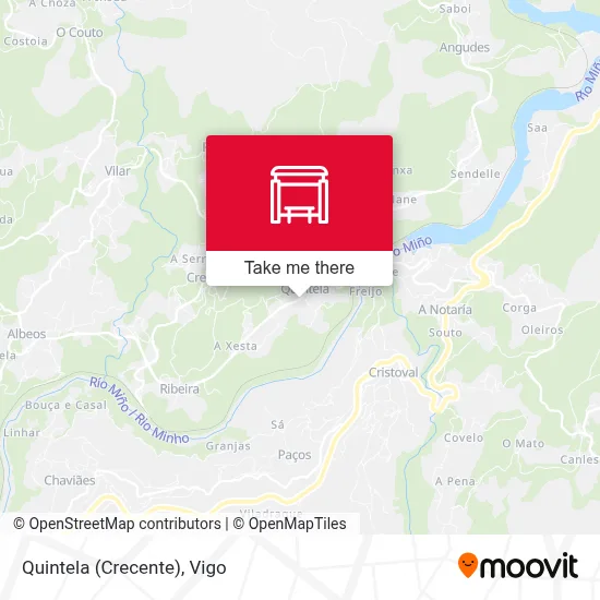 Quintela (Crecente) map
