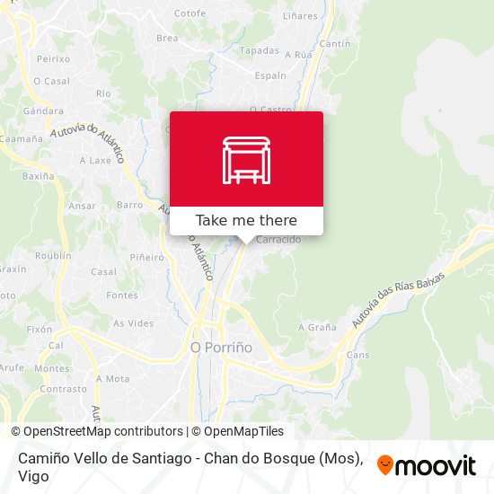 Camiño Vello de Santiago - Chan do Bosque (Mos) map
