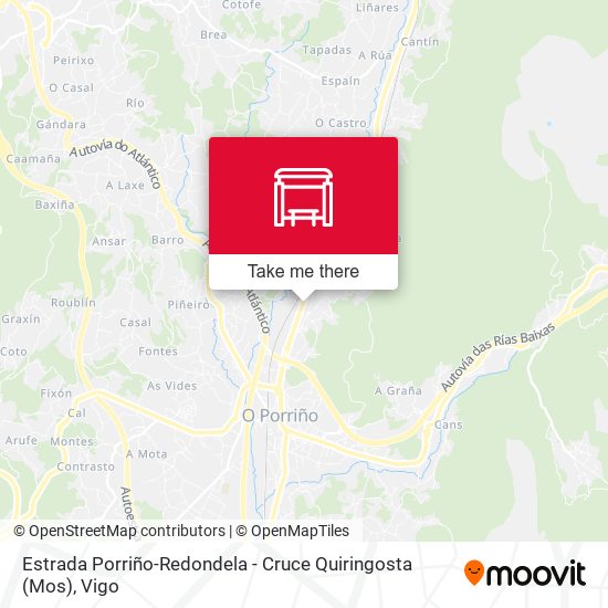 Estrada Porriño-Redondela - Cruce Quiringosta (Mos) map